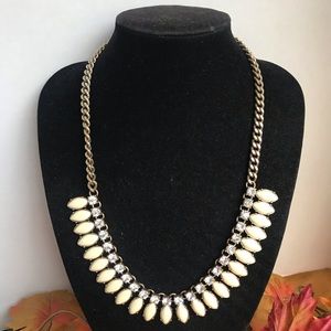 J Crew Blinged Bib Collar Necklace Creamy Bling